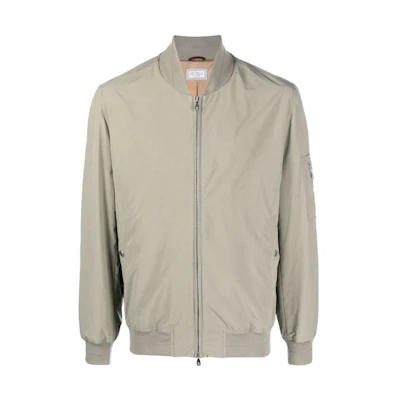 Brunello Cucinelli SS23 Khaki Green Zip-Up Bomber Jacket Long Sleeve MD4796496-CTB14