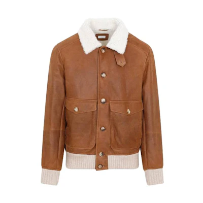 Brunello Cucinelli SS23 Khaki Single-Breasted High-Neck Jacket MPMPC1952CZK25