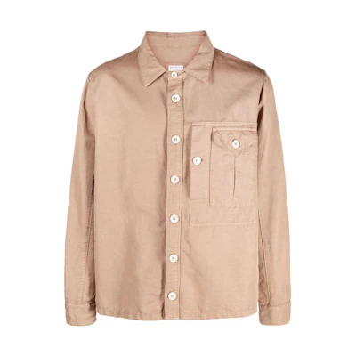 Brunello Cucinelli SS23 Light Brown Long-Sleeve Shirt Jacket M291D6180P-C6268