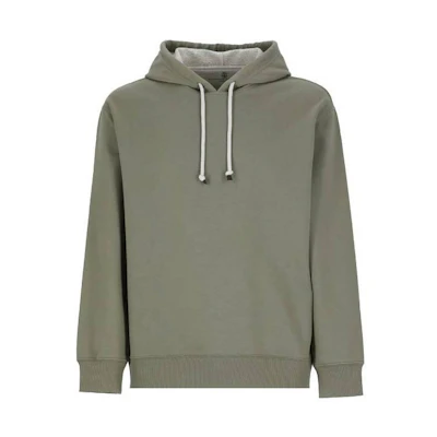 Brunello Cucinelli SS23 Light Green Solid Cotton Hoodie MTU183450C076