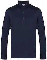 Order Brunello Cucinelli SS23 深藍色長袖 Polo 衫 MTS403914-C9670