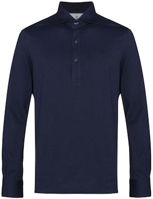 Brunello Cucinelli SS23 深藍色長袖 Polo 衫 MTS403914-C9670 Order Brunello Cucinelli SS23 深藍色長袖 Polo 衫 MTS403914-C9670