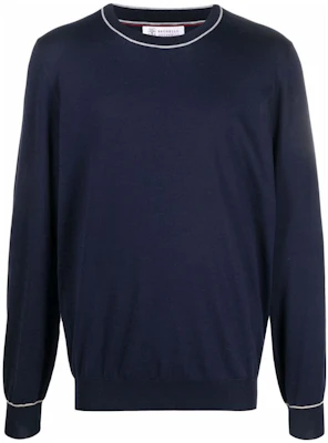 Brunello Cucinelli SS23 藍色條紋長袖圓領運動衫 M29802000-CTU35 Buy Brunello Cucinelli SS23 藍色條紋長袖圓領運動衫 M29802000-CTU35