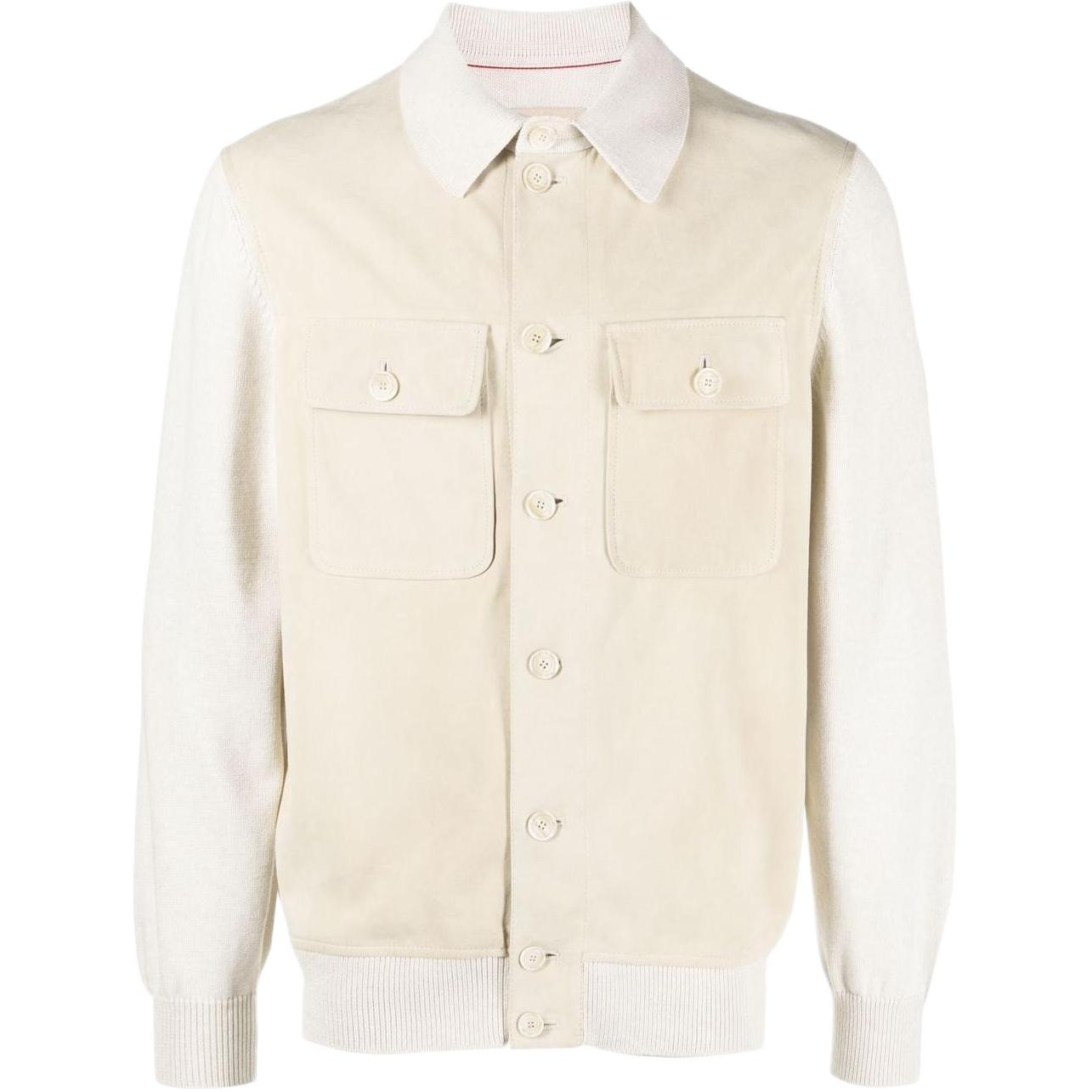 Brunello Cucinelli SS23 Patchwork Single-Breasted Jacket Beige Menswear MPCLL1925-CRU60