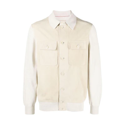 Brunello Cucinelli SS23 Patchwork Single-Breasted Jacket Beige Menswear MPCLL1925-CRU60