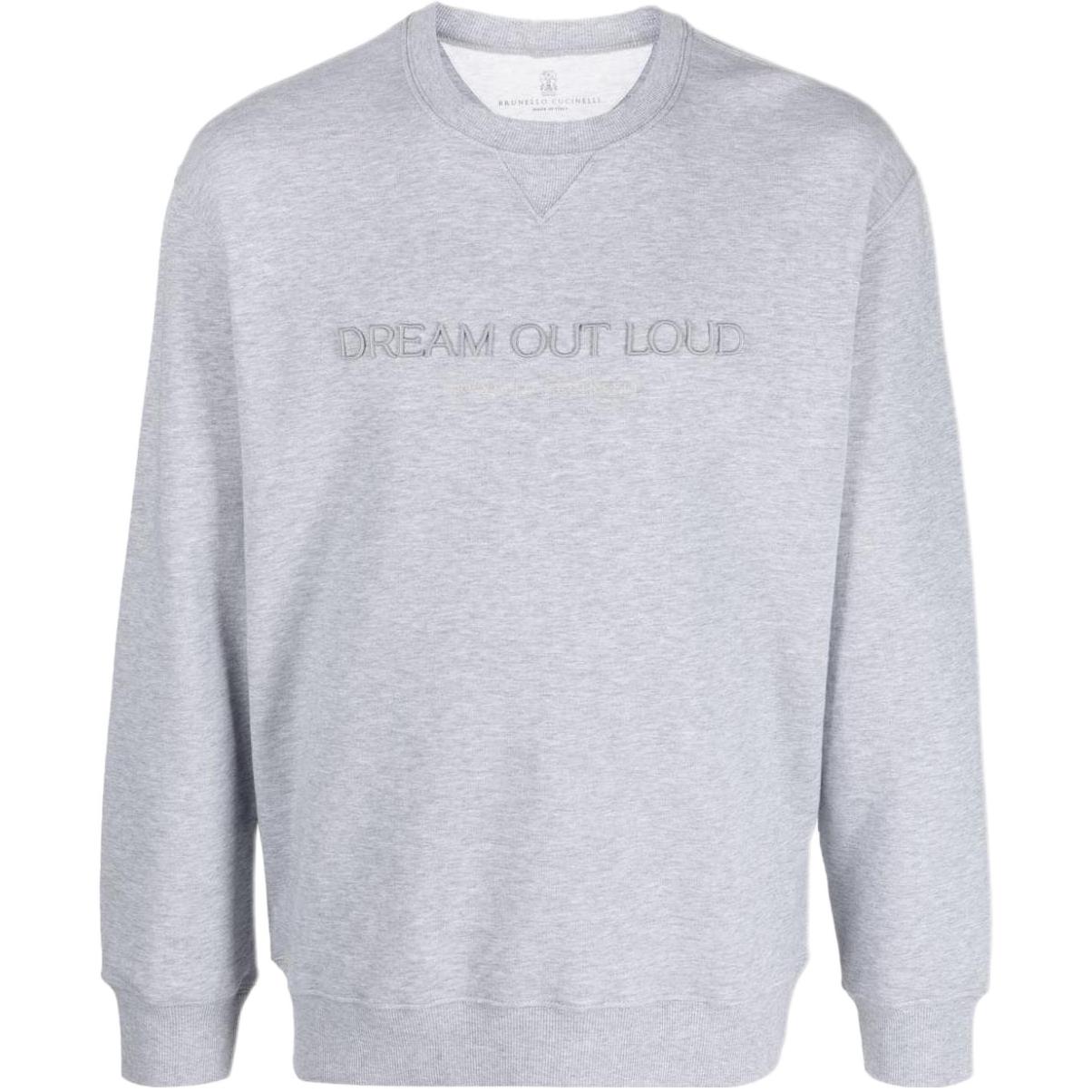 Brunello Cucinelli SS23 Pullover Crewneck Sweatshirt Grey Long Sleeve M0T353441-CHH38