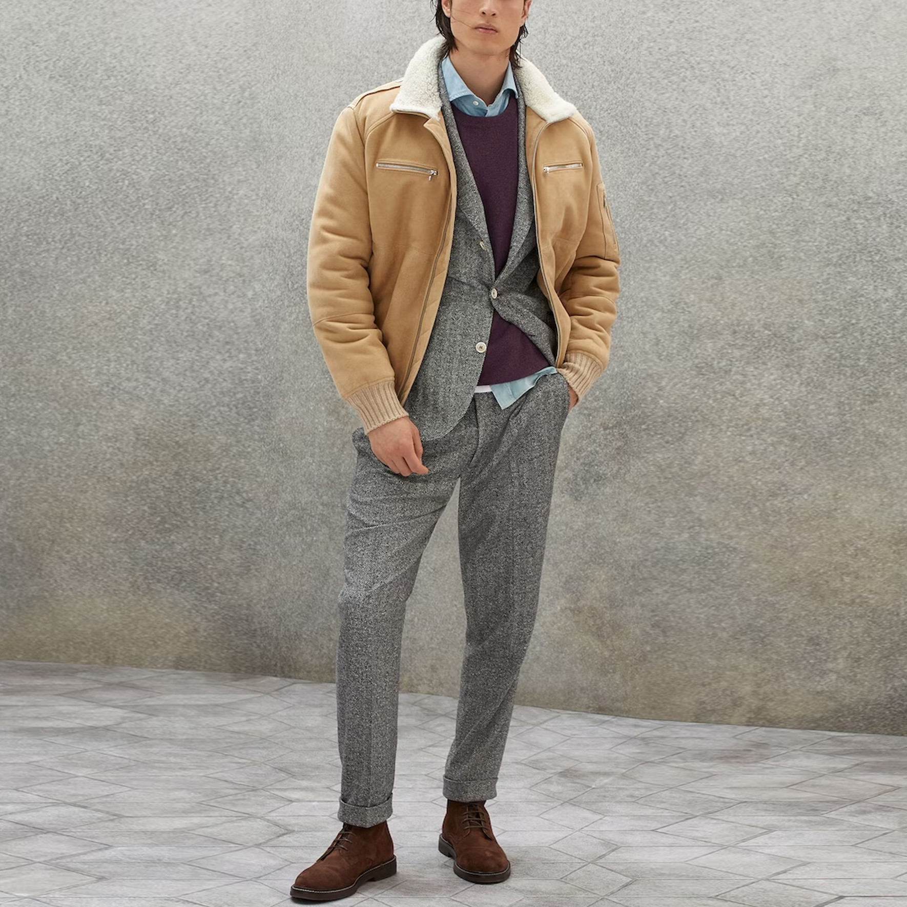 Brunello Cucinelli SS23 Purple Crewneck Pullover Long-Sleeve Sweater Men. M2200100-CFE77 圖 4