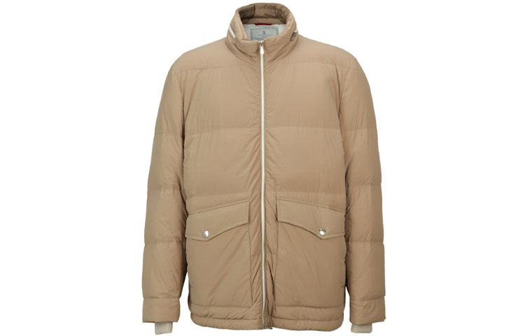 Brunello Cucinelli SS23 Quilted Puffer Jacket Khaki Long Sleeve Zip-Up ML4911876-CFX36