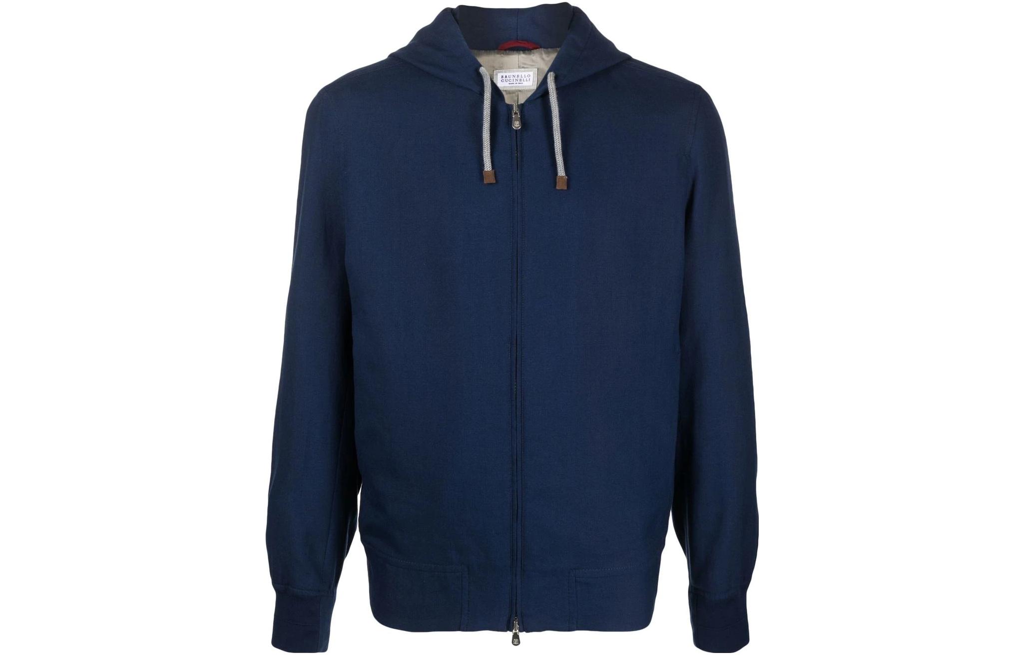 Brunello Cucinelli SS23 Solid Blue Casual Hooded Jacket MW4946873-CZN14