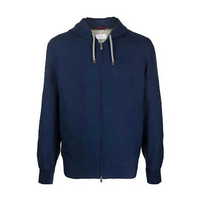 Brunello Cucinelli SS23 Solid Blue Casual Hooded Jacket MW4946873-CZN14