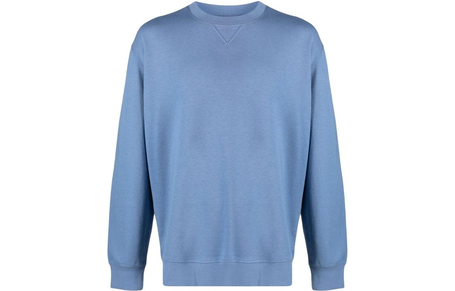 Brunello Cucinelli SS23 Solid Blue Crewneck Pullover Sweatshirt M0T353430-C9673