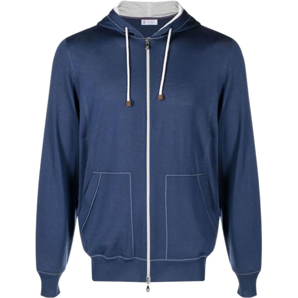 Brunello Cucinelli SS23 Solid Blue Hoodie Casual Wear M2400296-CFF81