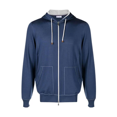 Brunello Cucinelli SS23 Solid Blue Hoodie Casual Wear M2400296-CFF81
