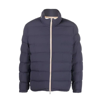Brunello Cucinelli SS23 Solid Color Down Jacket Navy Blue MM4031912-CCV77