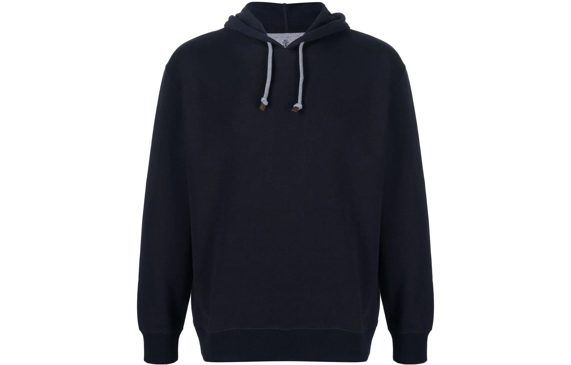 Brunello Cucinelli SS23 Solid Color Hoodie Navy Blue - Long Sleeve Pullover M0T359021G-C6134