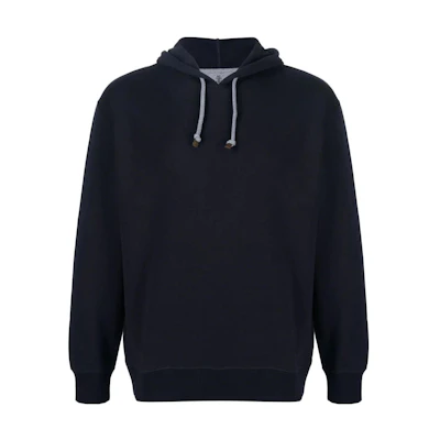 Brunello Cucinelli SS23 Solid Color Hoodie Navy Blue - Long Sleeve Pullover M0T359021G-C6134