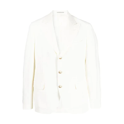 Brunello Cucinelli SS23 Solid Color Single-Breasted Blazer Jacket Beige Mens MW4317BFDE-C802