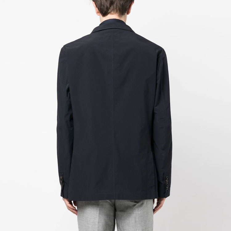 Shop Brunello Cucinelli SS23 藍色單排扣純色西裝外套 MD4796165CSM19