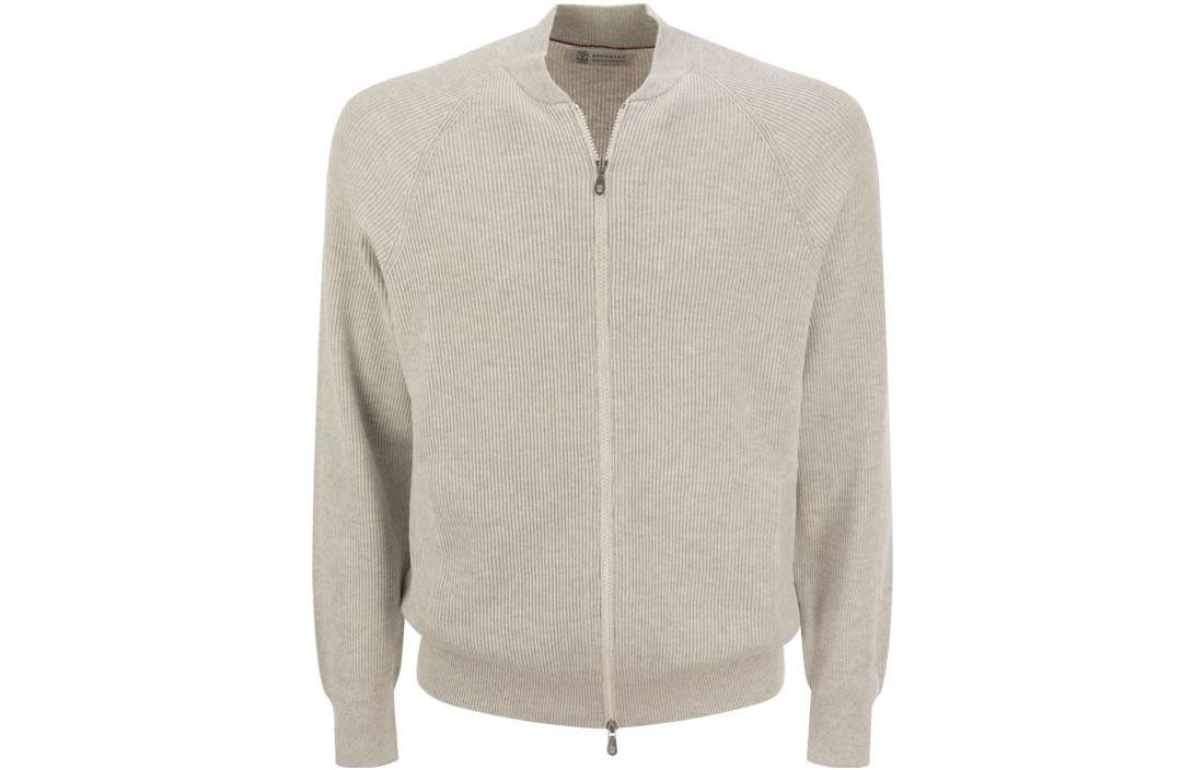 Brunello Cucinelli SS23 Solid Color White Cardigan Sweatshirt M29400106-CI807