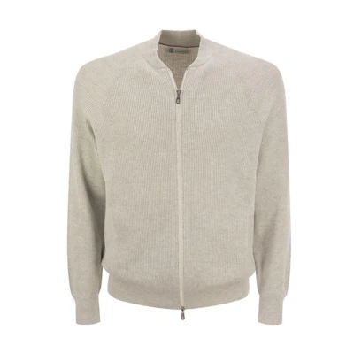 Brunello Cucinelli SS23 Solid Color White Cardigan Sweatshirt M29400106-CI807