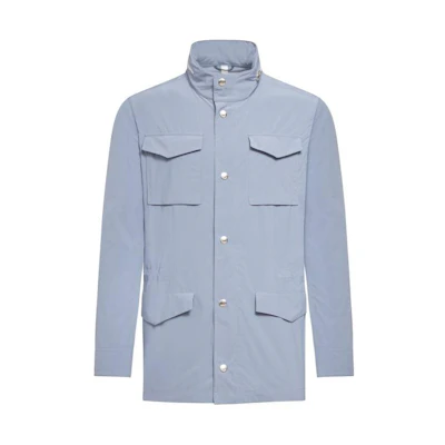 Brunello Cucinelli SS23 Solid Stand Collar Jacket Blue Gray MD4796164-CXJ49