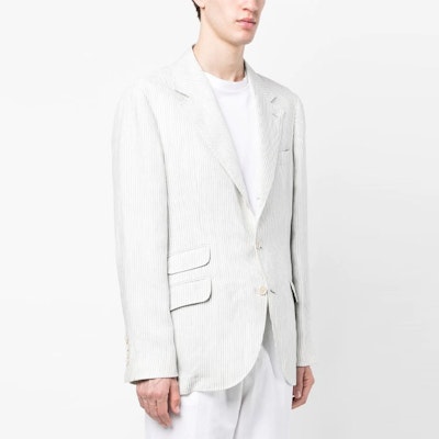 布奈罗库奇纳利 SS23 条纹单排扣西装外套 浅灰色夹克 MS4477BWD-C091 Purchase 布奈罗库奇纳利 SS23 条纹单排扣西装外套 浅灰色夹克 MS4477BWD-C091