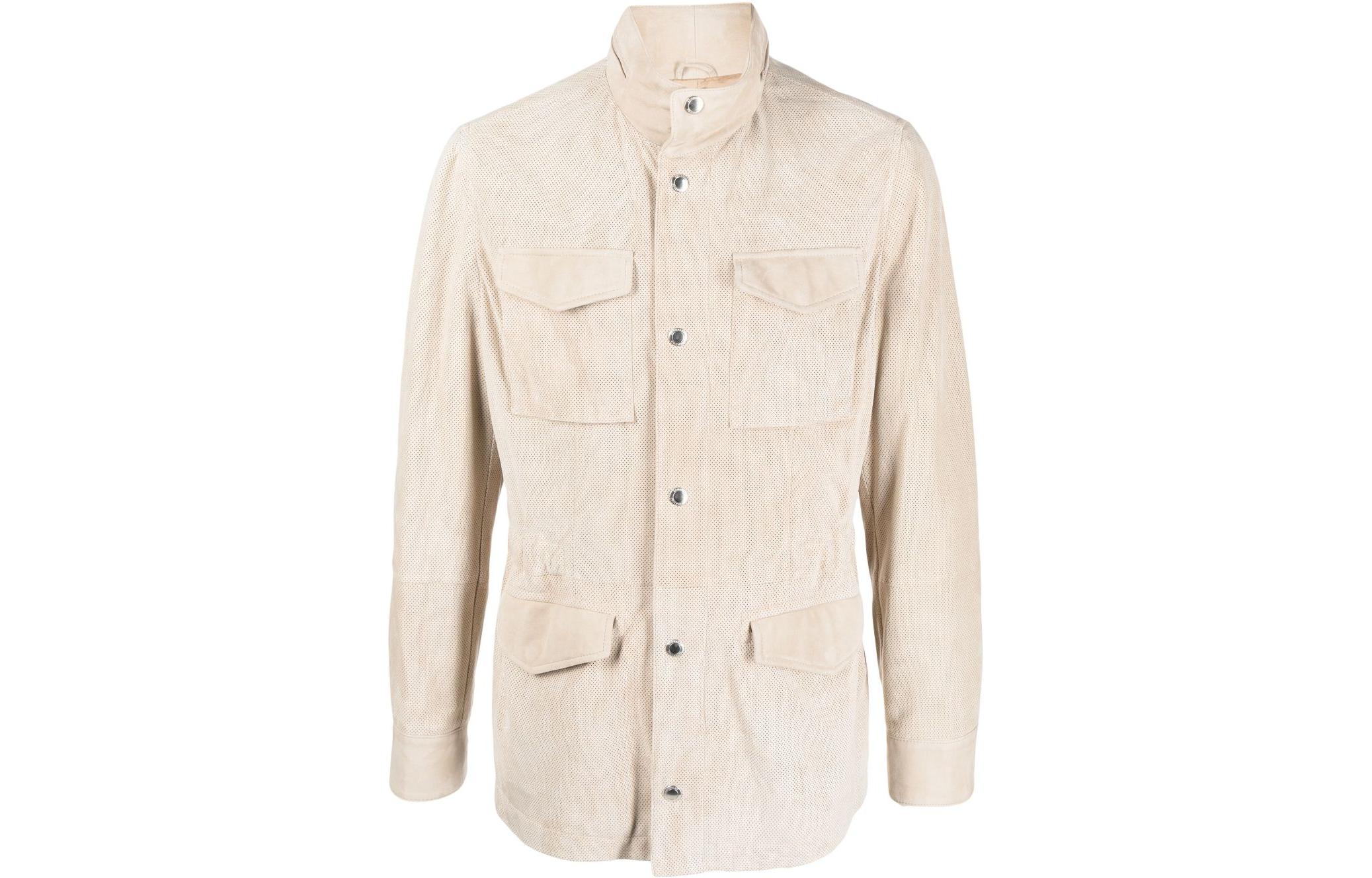 Brunello Cucinelli SS23 Suede Single-Breasted Jacket Off-White M0PCF1931-C8050