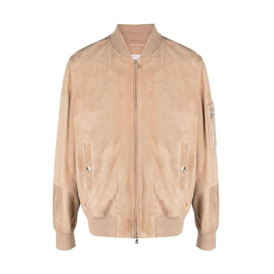 Brunello Cucinelli SS23 Suede Zip Bomber Jacket Khaki - MPCLN1916-C8408