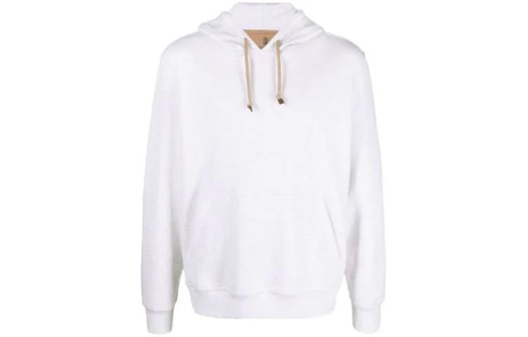Brunello Cucinelli SS23 White Solid Pullover Hoodie Long Sleeve M0T359007G-C5917