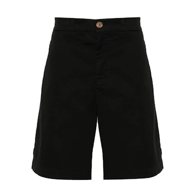 Brunello Cucinelli SS24 Black Solid Zip Pocket Bermuda Shorts Casual. M289LU0010-C101