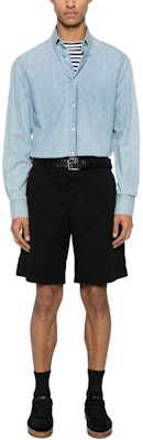 Brunello Cucinelli SS24 黑色纯色拉链口袋百慕大短裤休闲款 M289LU0010-C101 Lookbook Brunello Cucinelli SS24 黑色纯色拉链口袋百慕大短裤休闲款 M289LU0010-C101