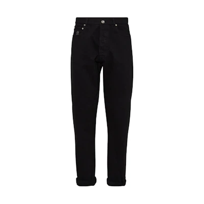 Brunello Cucinelli SS24 Black Straight-Leg Mid-Rise Denim Jeans. M262PO1090-C7351