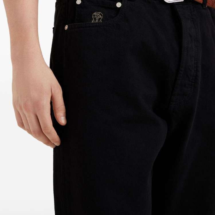 Details for Brunello Cucinelli SS24 黑色直筒中腰牛仔褲 M262PO1090-C7351