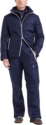 Brunello Cucinelli SS24 藍色條紋印花拉鍊羽絨外套 M208MKG05-C010 Lookbook Brunello Cucinelli SS24 藍色條紋印花拉鍊羽絨外套 M208MKG05-C010