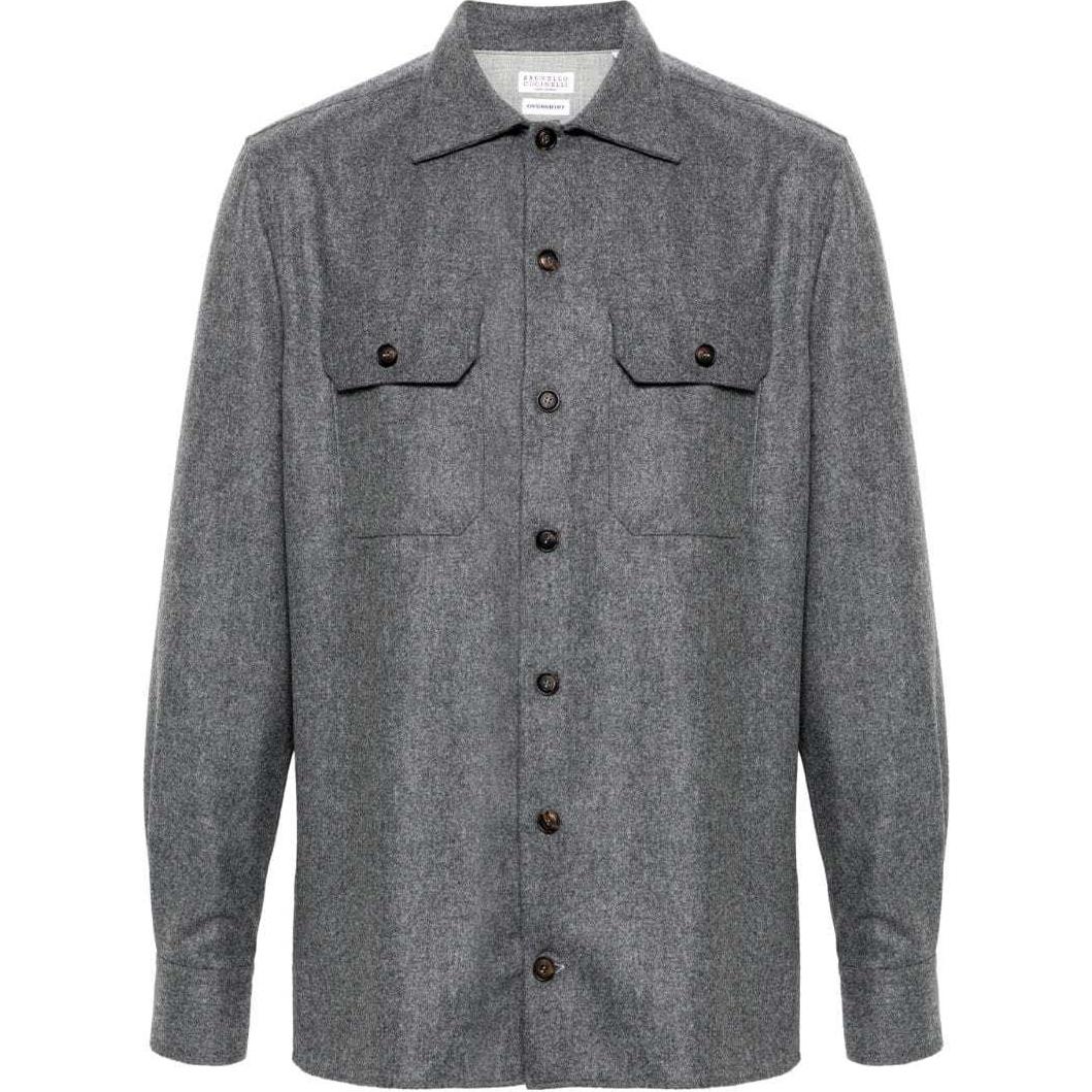 Order Brunello Cucinelli SS24 Kemeja Abu-Abu Lengan Panjang Single-Breasted. M038P0720-C003