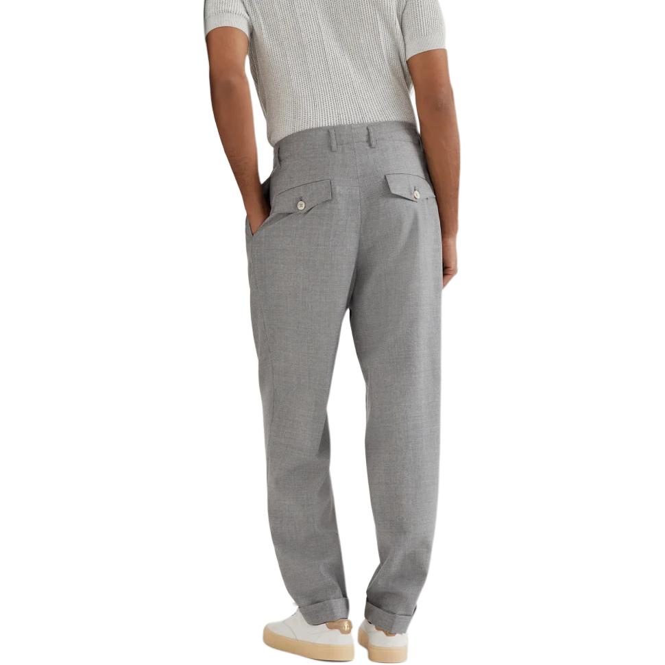 Lookbook Brunello Cucinelli SS24 灰色寬鬆休閒褲附拉鍊口袋 MP407S2450-C00I