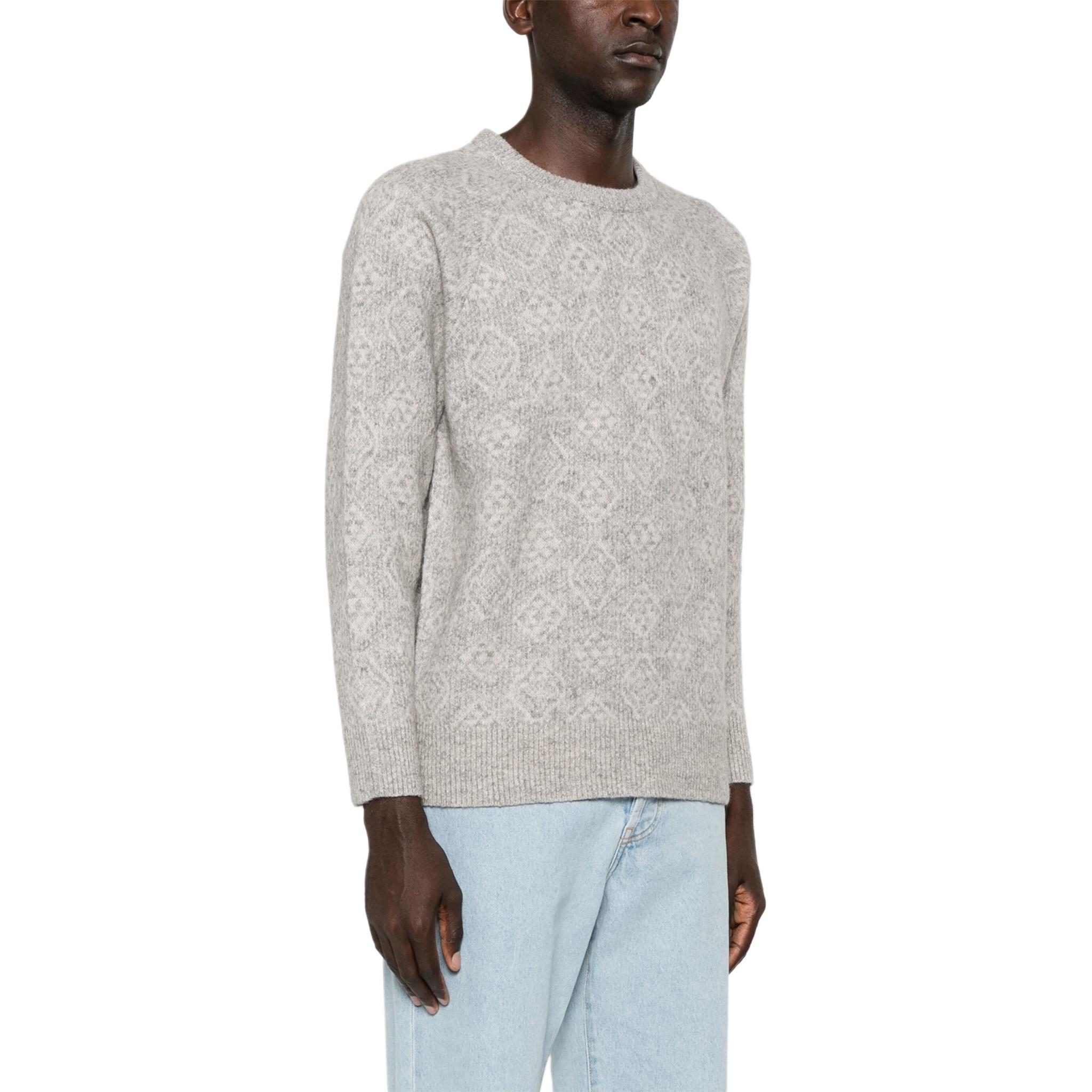 Brunello Cucinelli SS24  Grey Patterned Knit Crewneck Sweater - Long Sleeve. MSO708500-CEW58 圖 5