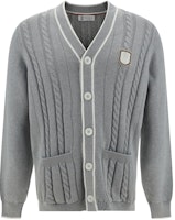 Brunello Cucinelli SS24 Grey Solid Logo Single-Breasted Knit Cardigan. M28707906T-CMK65 Brunello Cucinelli SS24 Grey Solid Logo Single-Breasted Knit Cardigan. M28707906T-CMK65