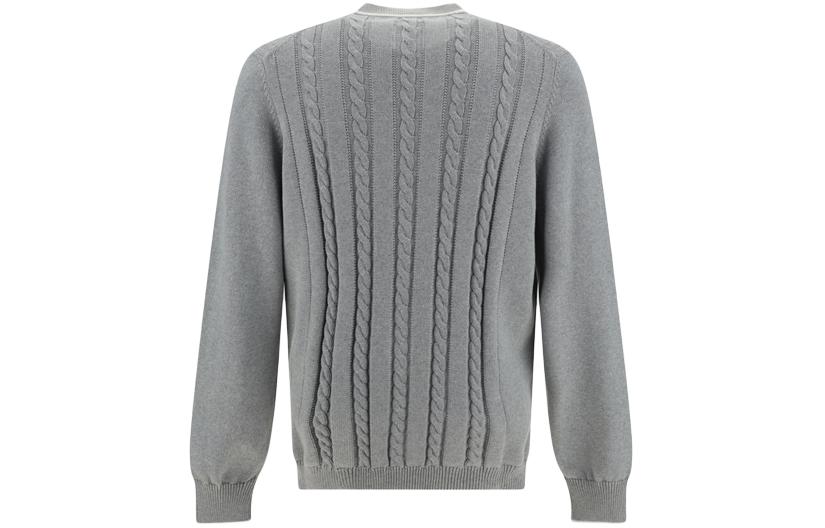 Lookbook Brunello Cucinelli SS24 灰色純色徽標單排釦針織開衫. M28707906T-CMK65