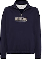Brunello Cucinelli SS24 Half-Zip Pullover Sweatshirt Midnight Blue MW8369034G-CDR61 Brunello Cucinelli SS24 Half-Zip Pullover Sweatshirt Midnight Blue MW8369034G-CDR61