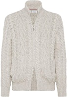 Brunello Cucinelli SS24 Ivory High-Neck Long-Sleeve Knit Sweater. M26301106-C4145 Brunello Cucinelli SS24 Ivory High-Neck Long-Sleeve Knit Sweater. M26301106-C4145