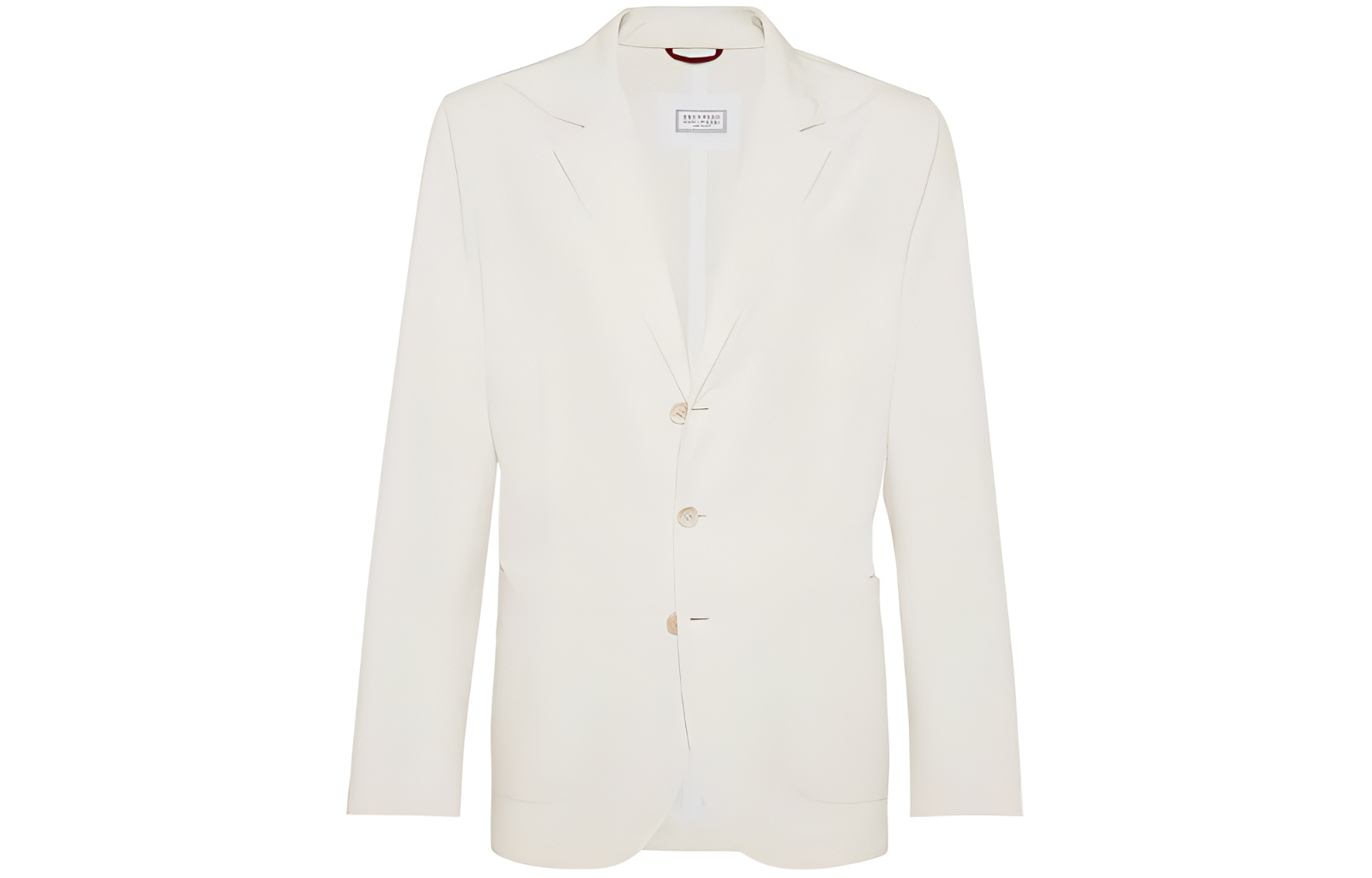 Brunello Cucinelli SS24  Ivory Solid Single-Breasted Blazer Jacket. MD4796165-CZG89