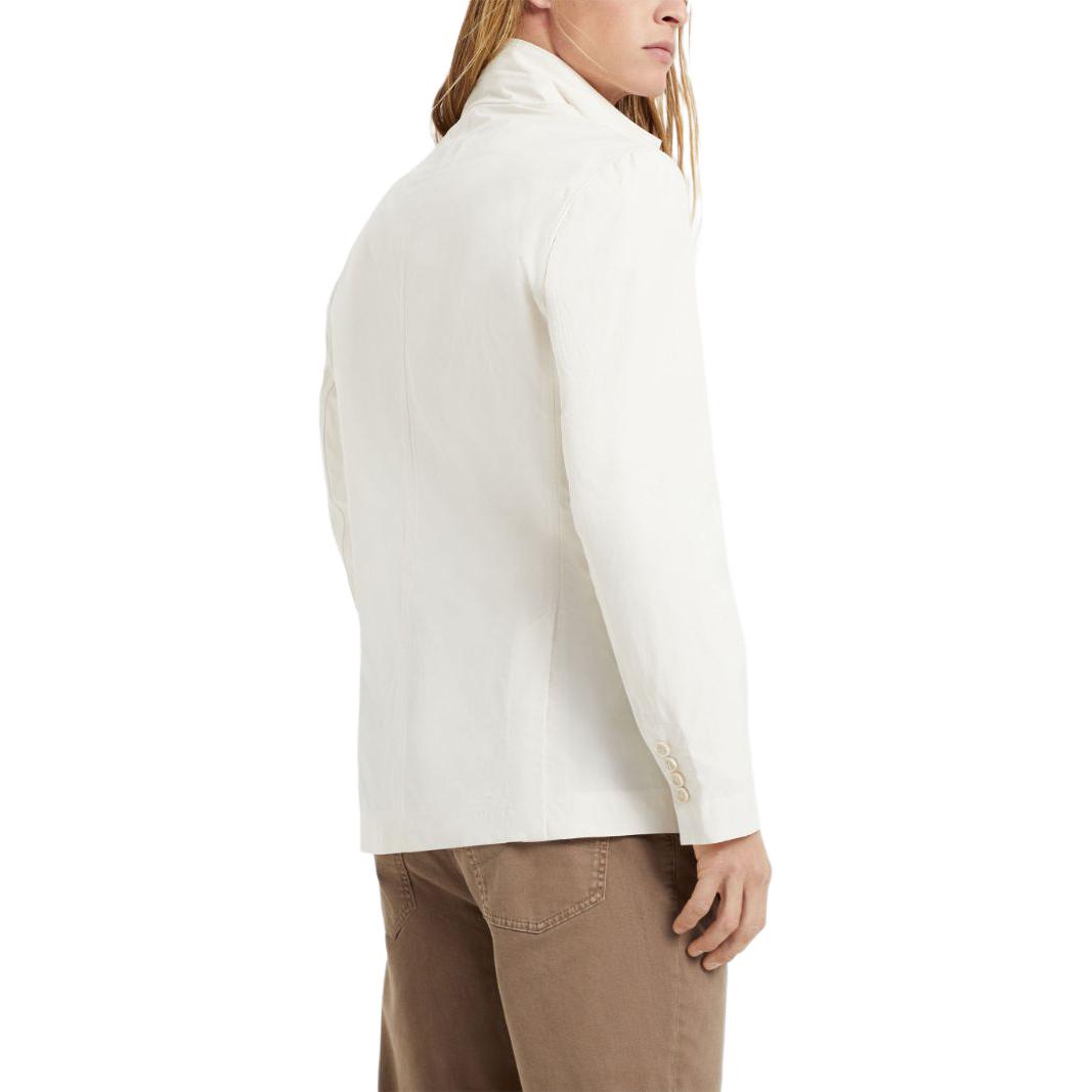 Shop Brunello Cucinelli SS24 象牙色單排扣西裝外套。 MD4796165-CZG89