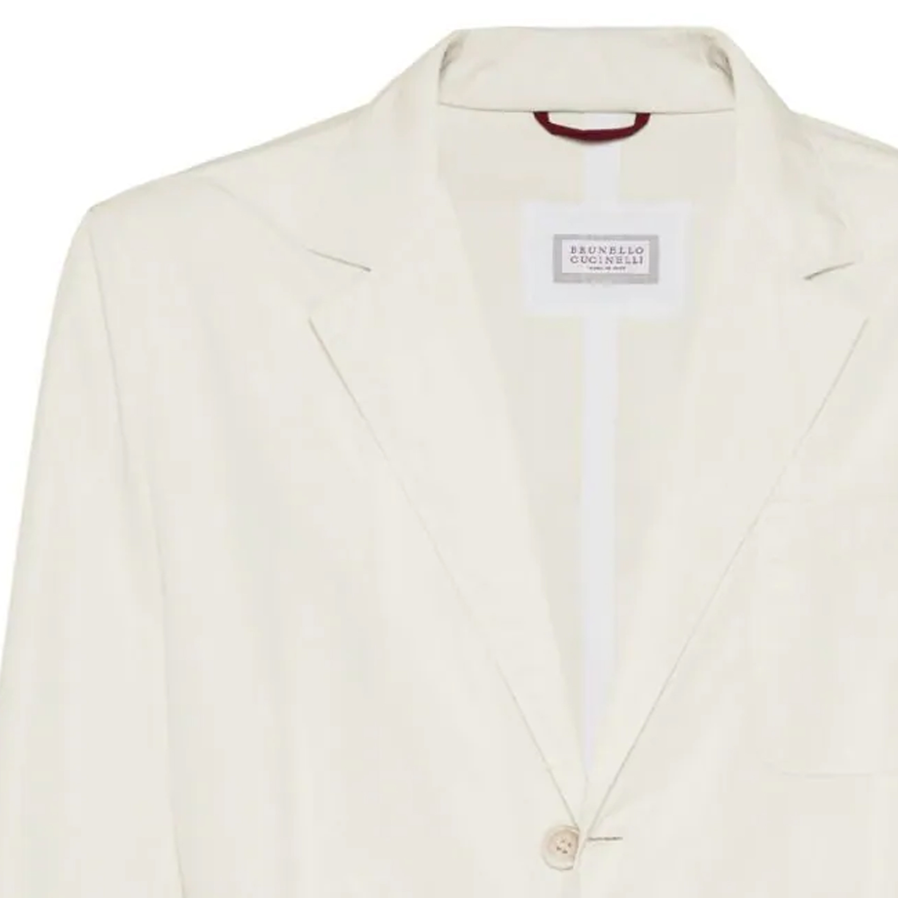 Cheap Brunello Cucinelli SS24 象牙色單排扣西裝外套。 MD4796165-CZG89