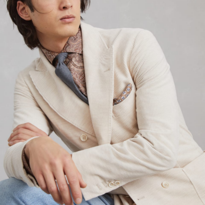 Details for 布鲁内洛·库奇内利 SS24 浅驼色双排扣西装外套夹克 242MY4767BBD-C003