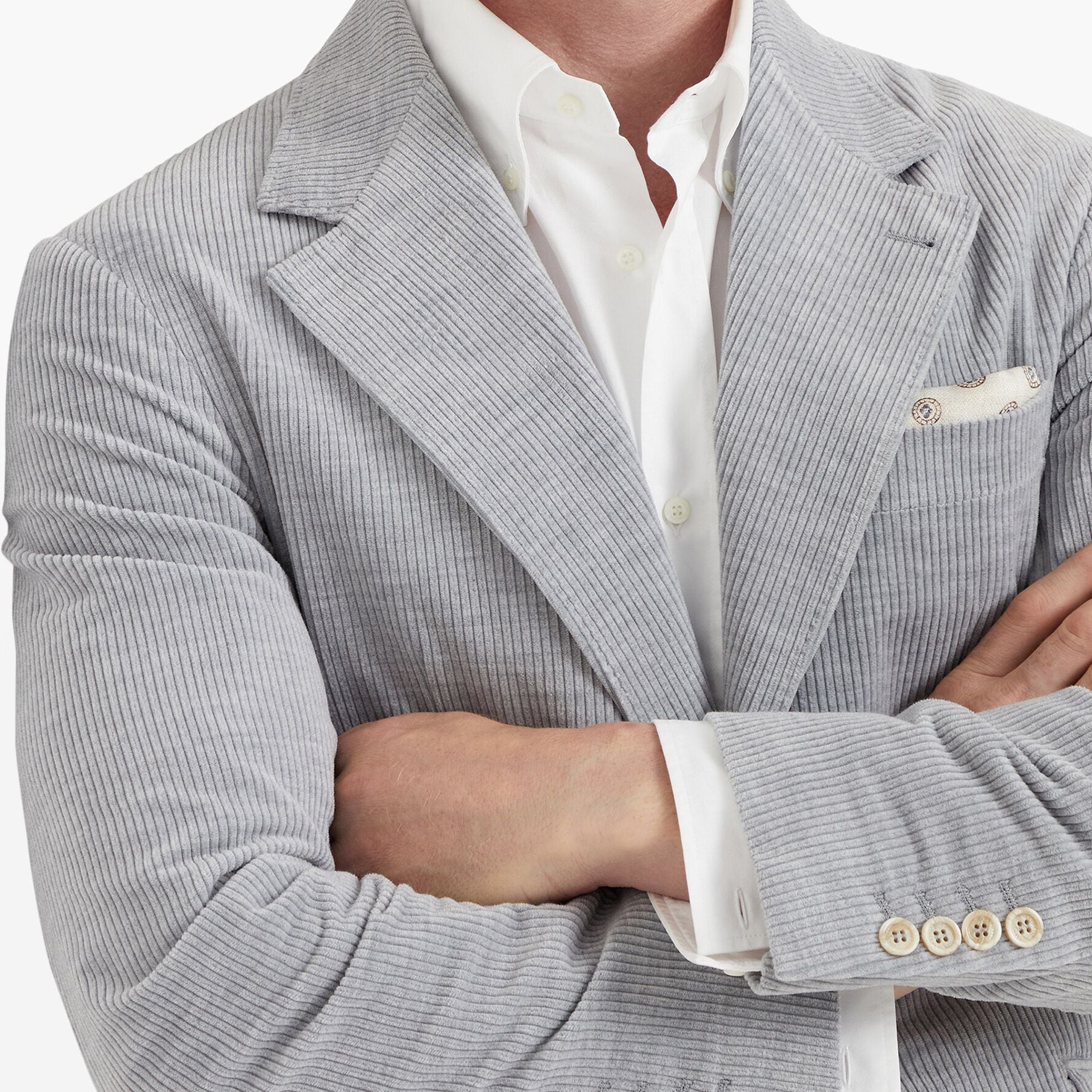 Details for Brunello Cucinelli SS24 浅灰色休闲单排扣西装外套。 MY4767BWD-C021