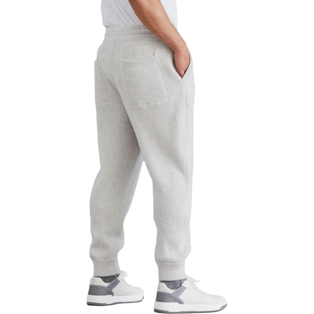 Shop 布內洛庫奇內利 SS24 淺灰色針織口袋休閒長褲 M22704849G-CI807