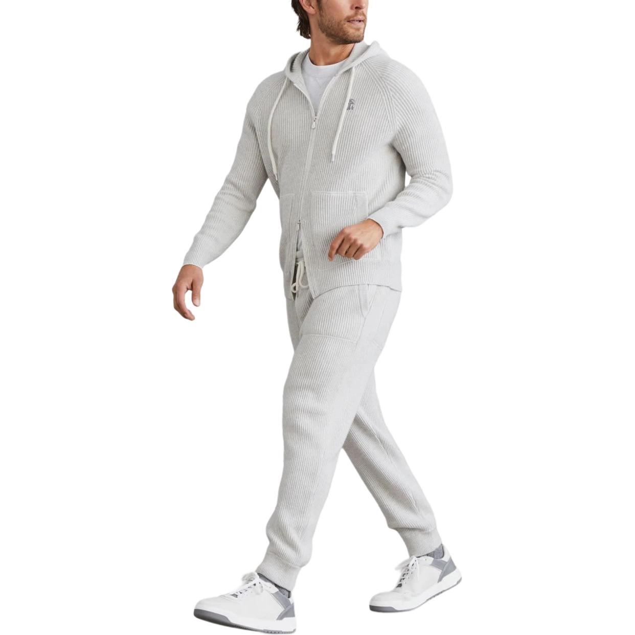 Purchase 布內洛庫奇內利 SS24 淺灰色針織口袋休閒長褲 M22704849G-CI807