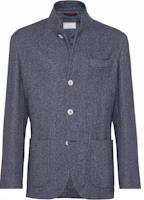 Order Brunello Cucinelli SS24 海軍藍人字紋防水休閒外套 MY4436265C131