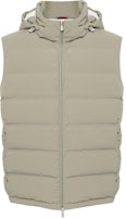 Brunello Cucinelli SS24 Olive Green Sleeveless Detachable Hood Down Vest MM4911995-CUX55 Brunello Cucinelli SS24 Olive Green Sleeveless Detachable Hood Down Vest MM4911995-CUX55